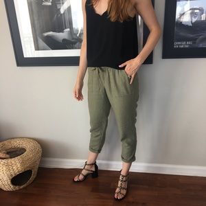 Green Linen Joggers - Old Navy Size XS